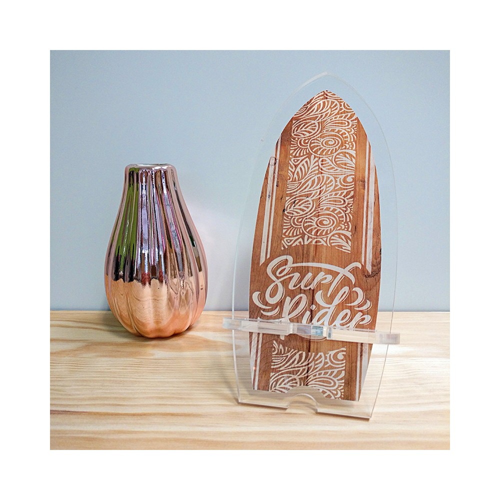 Surf Rider Motif Polynésien – Support de Téléphone Plexiglas