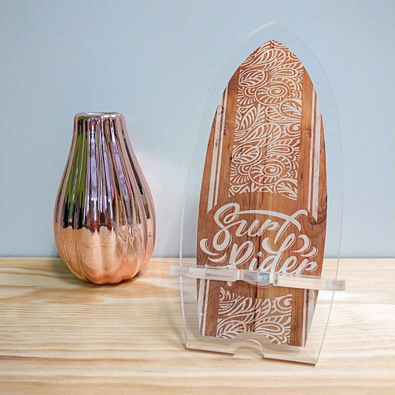 Surf Rider Motif Polynésien – Support de Téléphone Plexiglas