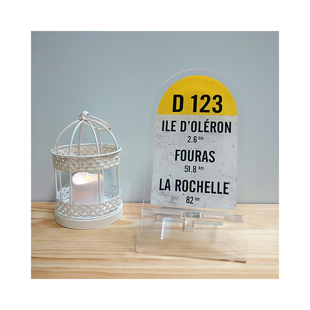 Borne Charente Maritime D123 – Support de Téléphone Plexiglas