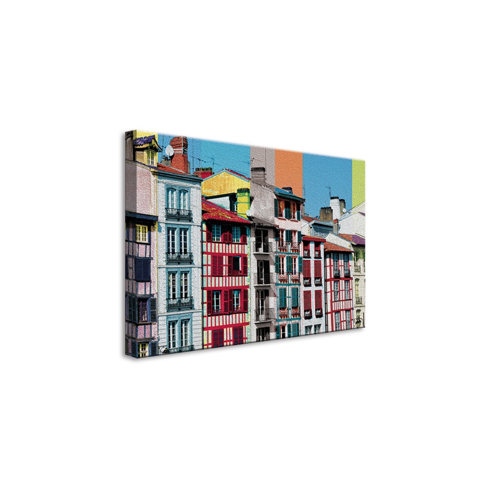 Tableau Toile Bayonne Maisons Pop'Art