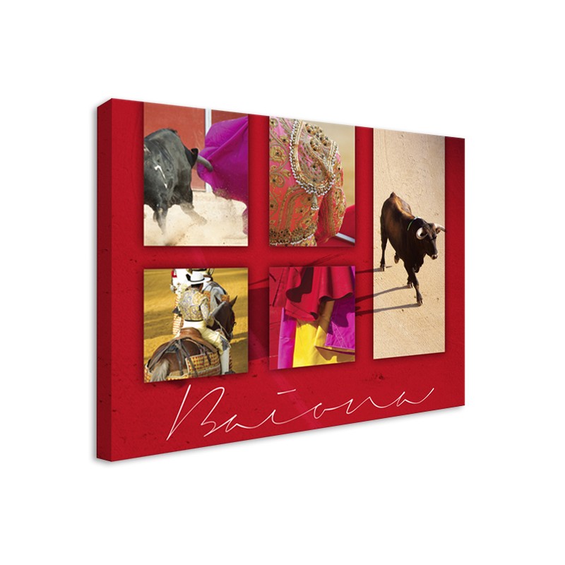 Tableau Toile Corrida Montage Baiona