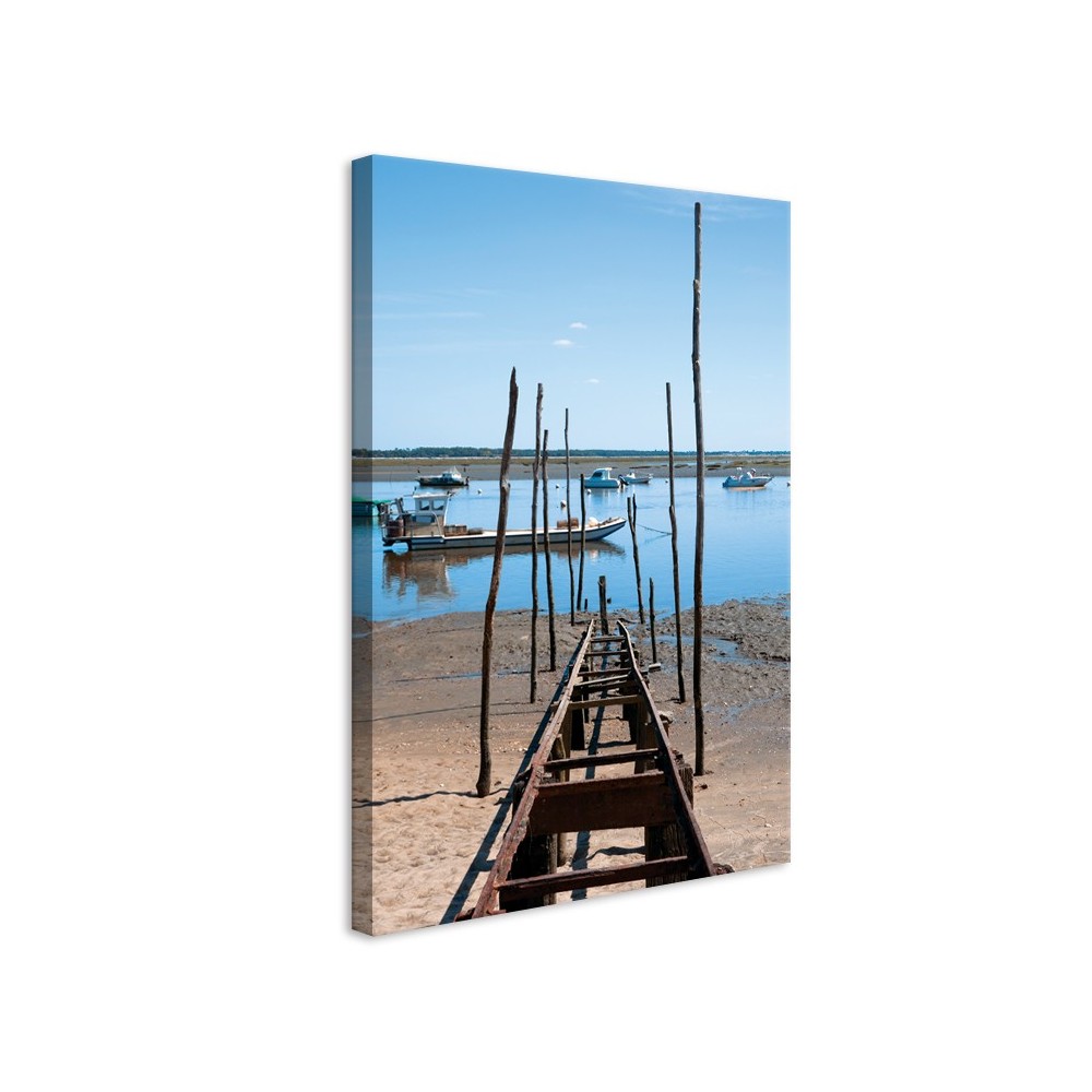 Tableau Toile Bassin d'Arcachon Ponton Ostréicole