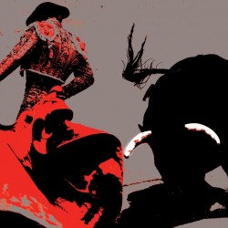 tableau-alu-corrida-pop-art-taureau-rouge-noir-gris