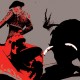 tableau-alu-corrida-pop-art-taureau-rouge-noir-gris