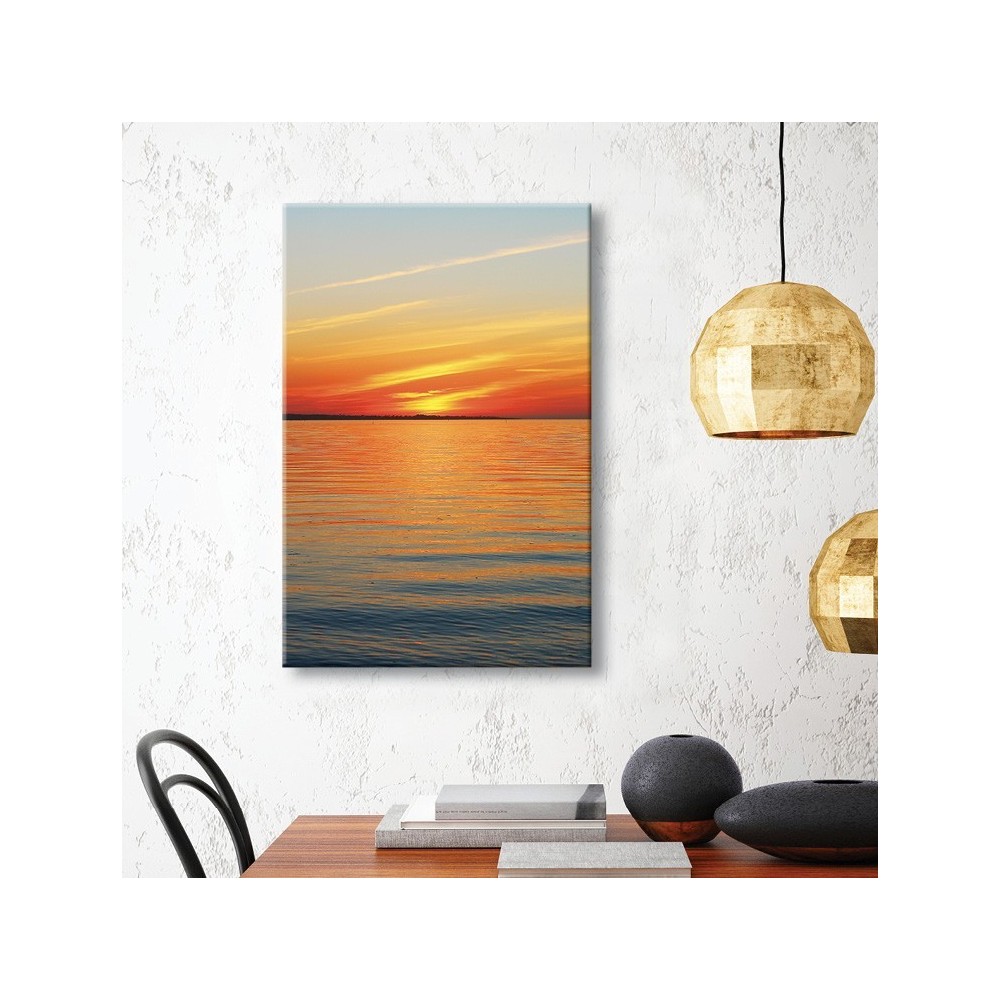 Tableau Toile Champ De Coquelicots Coucher De Soleil - 100x57 Cm, Impression Haute Qualité - Décoration Murale Salon Chambre