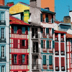 tableau-toile-bayonne-maisons-popart