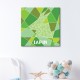 tableau-toile-lapin-origami-vert