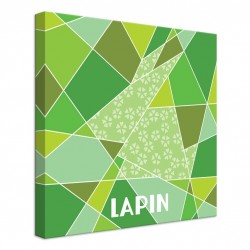 tableau-toile-lapin-origami-vert