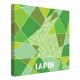 tableau-toile-lapin-origami-vert