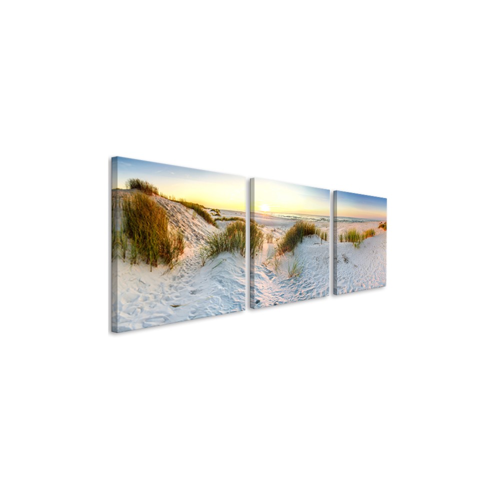 Tableau Triptyque Toile Sunset sur Littoral Atlantique