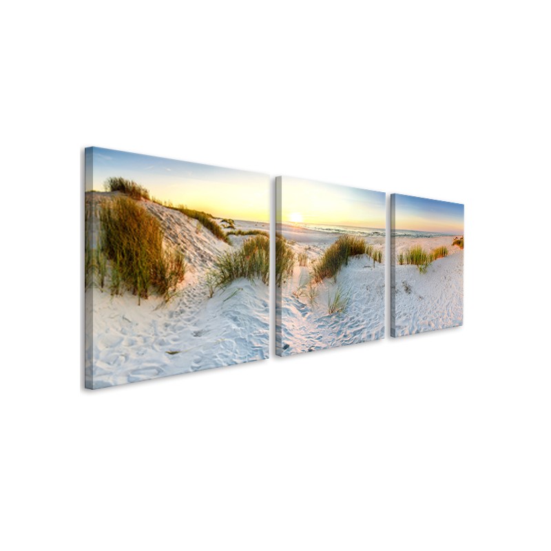 Tableau Triptyque Toile Sunset sur Littoral Atlantique