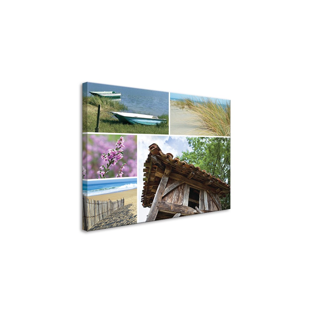 Tableau Toile Mosaïque Paysage Landais