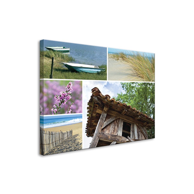 Tableau Toile Mosaïque Paysage Landais